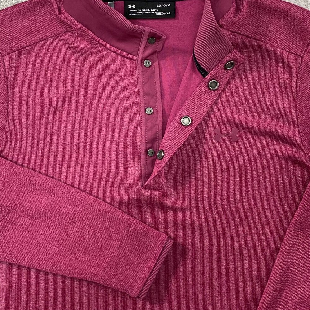 Under Armour UA Golf Storm Coldgear Fleece Sweater Heather Red 1329832-6… - Picture 7 of 12
